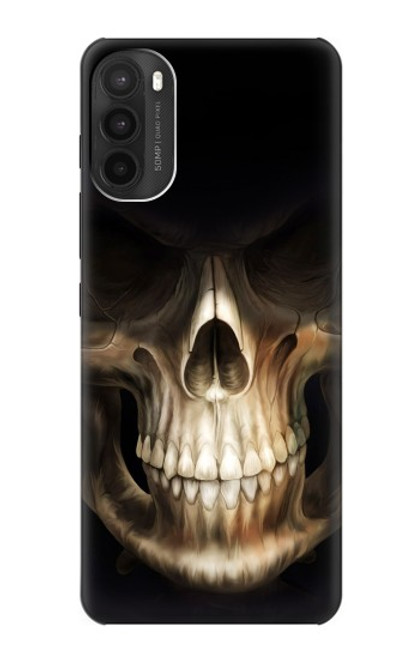 W1107 Skull Face Grim Reaper Hard Case and Leather Flip Case For Motorola Moto G71 5G