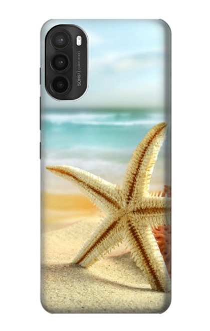 W1117 Starfish on the Beach Hard Case and Leather Flip Case For Motorola Moto G71 5G