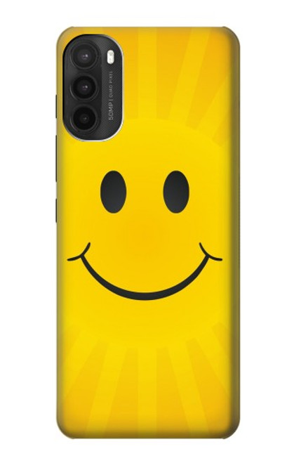 W1146 Yellow Sun Smile Hard Case and Leather Flip Case For Motorola Moto G71 5G