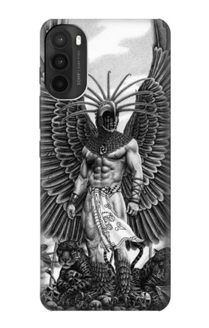 W1235 Aztec Warrior Hard Case and Leather Flip Case For Motorola Moto G71 5G