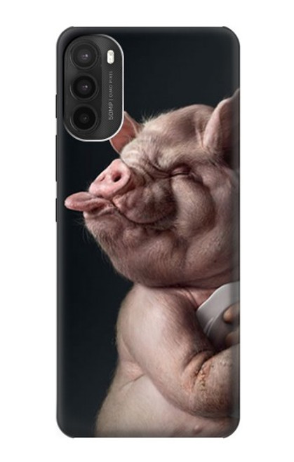 W1273 Crazy Pig Hard Case and Leather Flip Case For Motorola Moto G71 5G