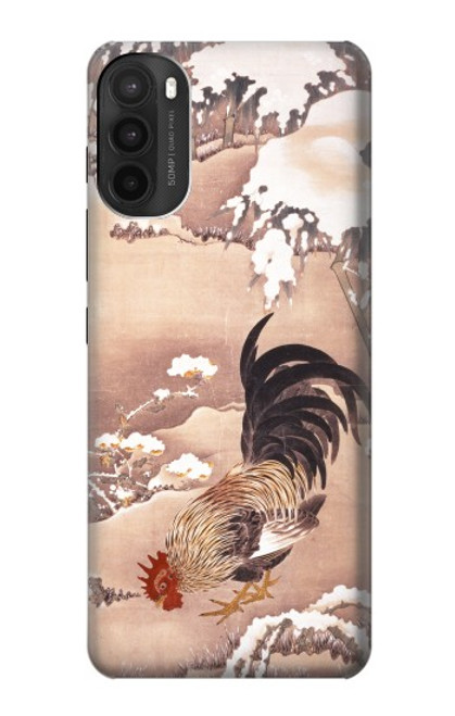 W1332 Ito Jakuchu Rooster Hard Case and Leather Flip Case For Motorola Moto G71 5G