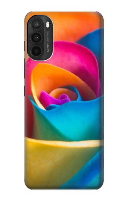 W1671 Rainbow Colorful Rose Hard Case and Leather Flip Case For Motorola Moto G71 5G