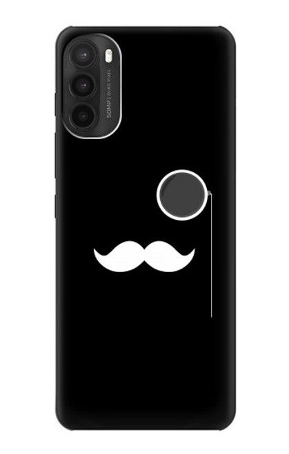 W1946 Sir Mustache Minimalism Hard Case and Leather Flip Case For Motorola Moto G71 5G