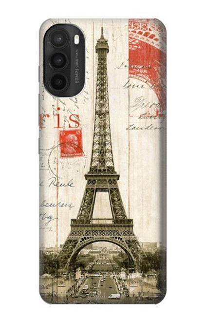 W2108 Eiffel Tower Paris Postcard Hard Case and Leather Flip Case For Motorola Moto G71 5G