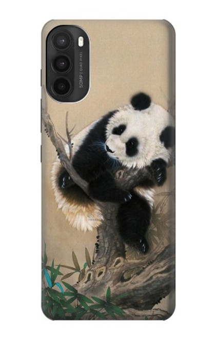 W2210 Panda Fluffy Art Painting Hard Case and Leather Flip Case For Motorola Moto G71 5G