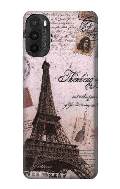 W2211 Paris Postcard Eiffel Tower Hard Case and Leather Flip Case For Motorola Moto G71 5G