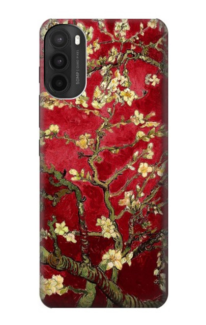 W2414 Red Blossoming Almond Tree Van Gogh Hard Case and Leather Flip Case For Motorola Moto G71 5G