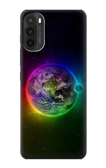 W2570 Colorful Planet Hard Case and Leather Flip Case For Motorola Moto G71 5G