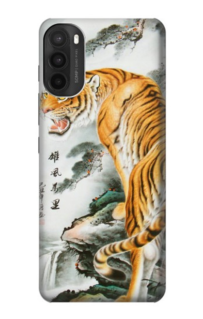 W2750 Oriental Chinese Tiger Painting Hard Case and Leather Flip Case For Motorola Moto G71 5G