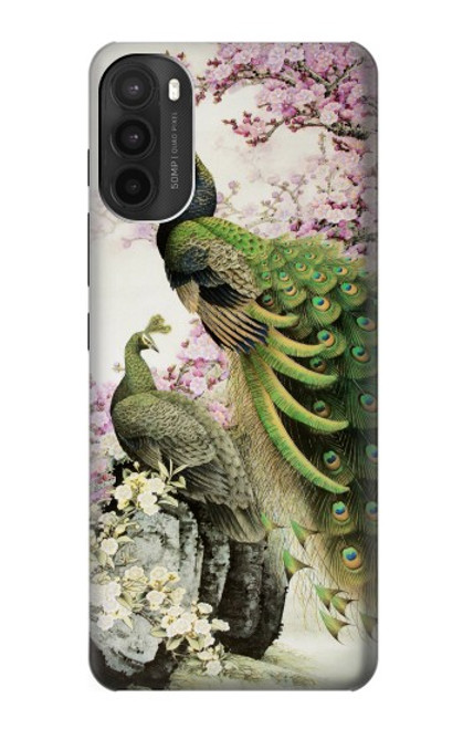 W2773 Peacock Chinese Brush Painting Hard Case and Leather Flip Case For Motorola Moto G71 5G