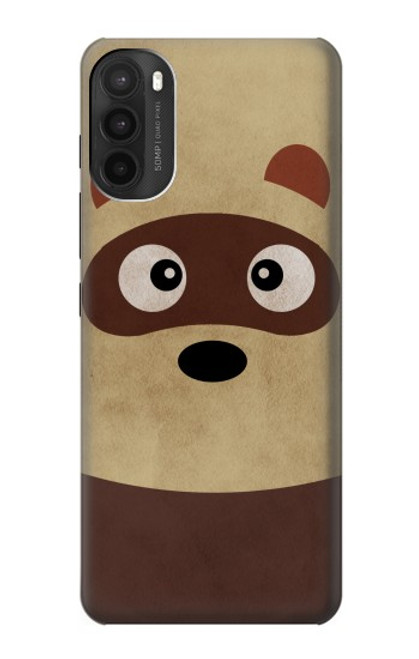 W2825 Cute Cartoon Raccoon Hard Case and Leather Flip Case For Motorola Moto G71 5G