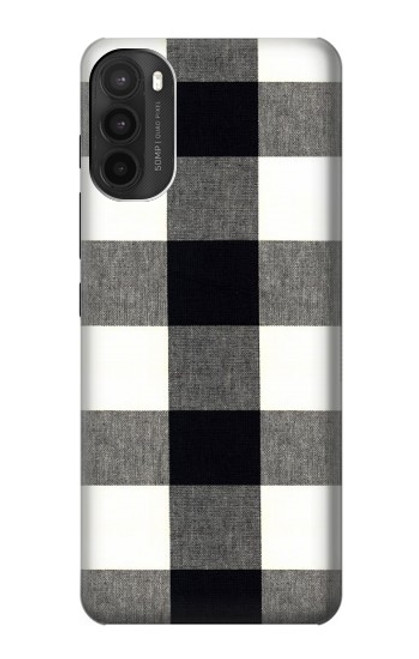 W2842 Black and White Buffalo Check Pattern Hard Case and Leather Flip Case For Motorola Moto G71 5G