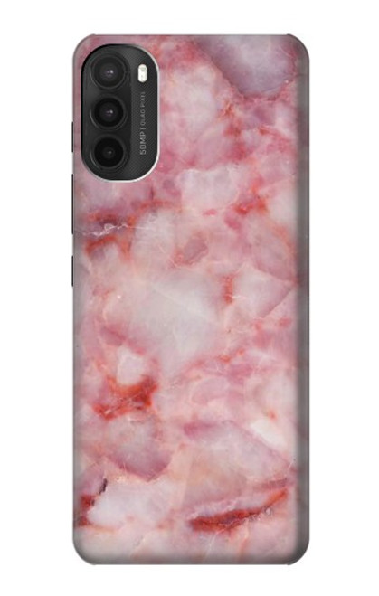 W2843 Pink Marble Texture Hard Case and Leather Flip Case For Motorola Moto G71 5G