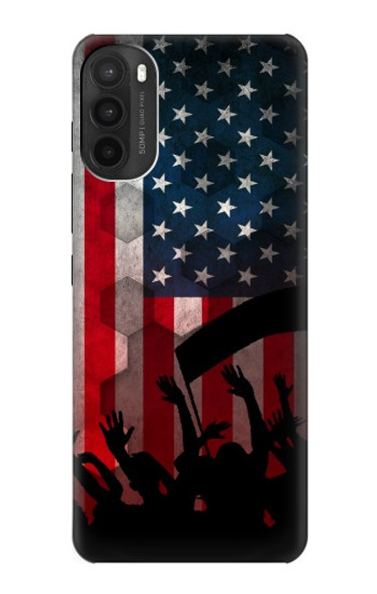 W2989 USA America Soccer Hard Case and Leather Flip Case For Motorola Moto G71 5G