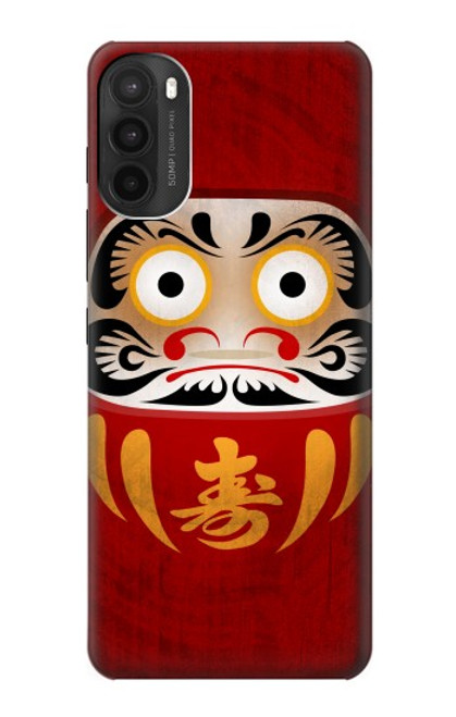 W3023 Japan Good Luck Daruma Doll Hard Case and Leather Flip Case For Motorola Moto G71 5G