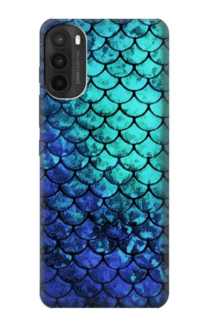 W3047 Green Mermaid Fish Scale Hard Case and Leather Flip Case For Motorola Moto G71 5G
