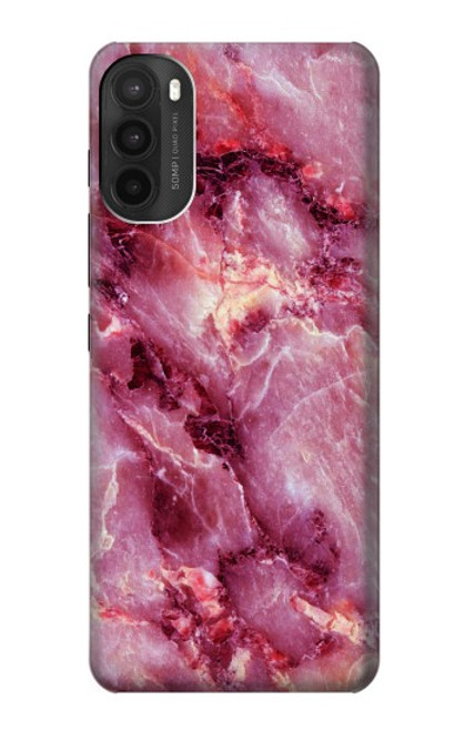 W3052 Pink Marble Graphic Printed Hard Case and Leather Flip Case For Motorola Moto G71 5G