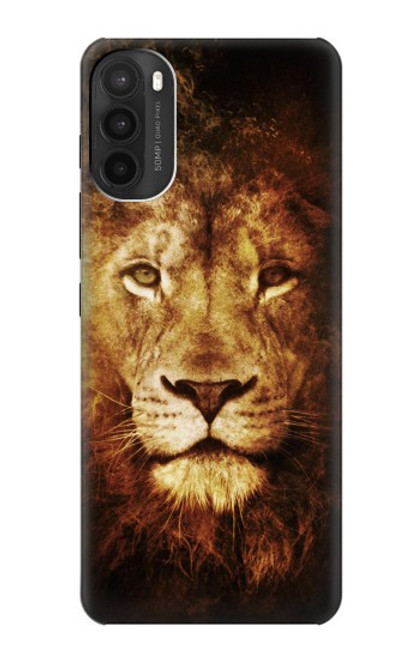 W3182 Lion Hard Case and Leather Flip Case For Motorola Moto G71 5G