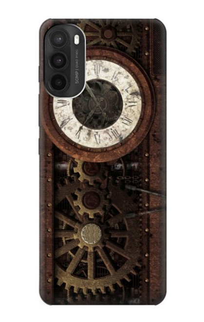 W3221 Steampunk Clock Gears Hard Case and Leather Flip Case For Motorola Moto G71 5G