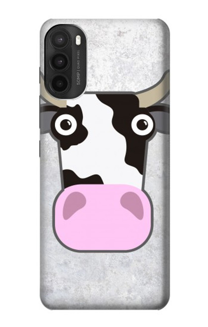 W3257 Cow Cartoon Hard Case and Leather Flip Case For Motorola Moto G71 5G