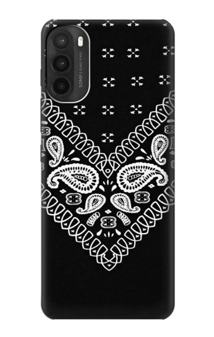 W3363 Bandana Black Pattern Hard Case and Leather Flip Case For Motorola Moto G71 5G