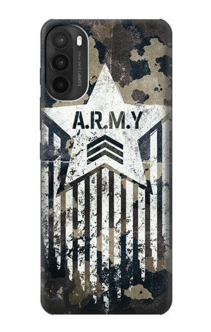 W3666 Army Camo Camouflage Hard Case and Leather Flip Case For Motorola Moto G71 5G