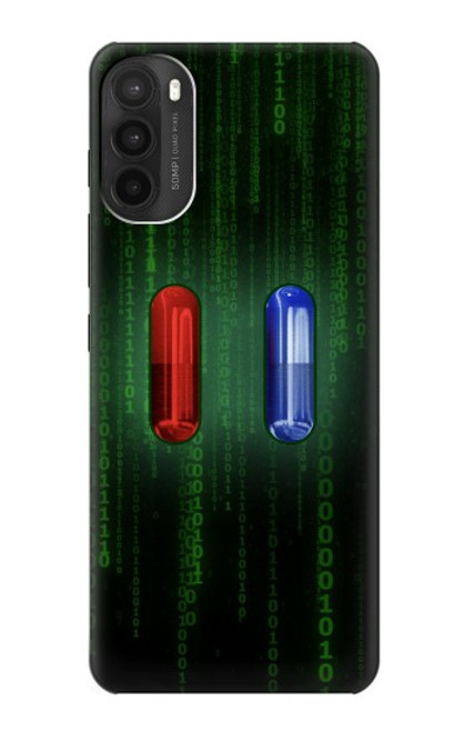 W3816 Red Pill Blue Pill Capsule Hard Case and Leather Flip Case For Motorola Moto G71 5G