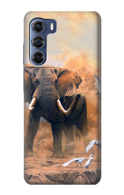 W1292 Dusty Elephant Egrets Hard Case and Leather Flip Case For Motorola Edge S30