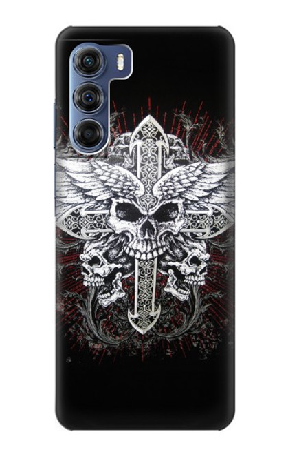 W1434 Skull Wing Tattoo Biker Hard Case and Leather Flip Case For Motorola Edge S30