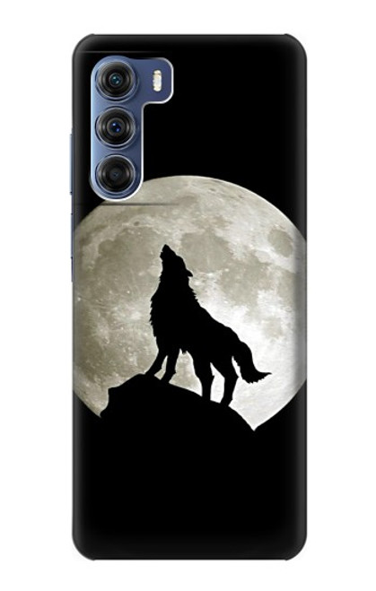 W1981 Wolf Howling at The Moon Hard Case and Leather Flip Case For Motorola Edge S30