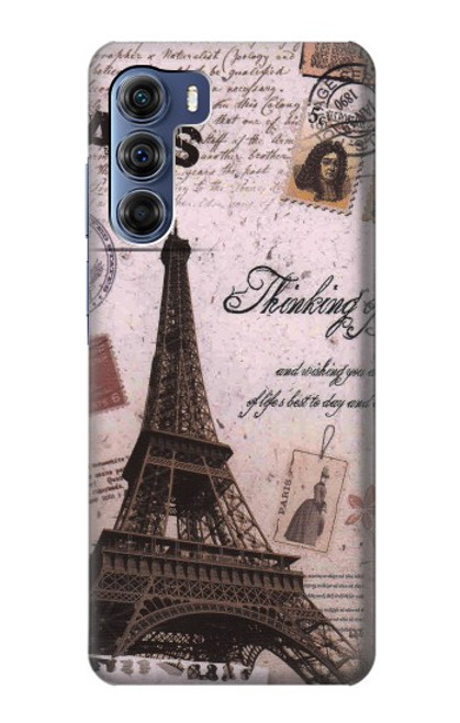 W2211 Paris Postcard Eiffel Tower Hard Case and Leather Flip Case For Motorola Edge S30