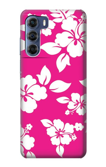 W2246 Hawaiian Hibiscus Pink Pattern Hard Case and Leather Flip Case For Motorola Edge S30