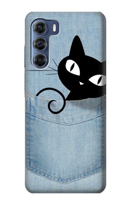 W2641 Pocket Black Cat Hard Case and Leather Flip Case For Motorola Edge S30