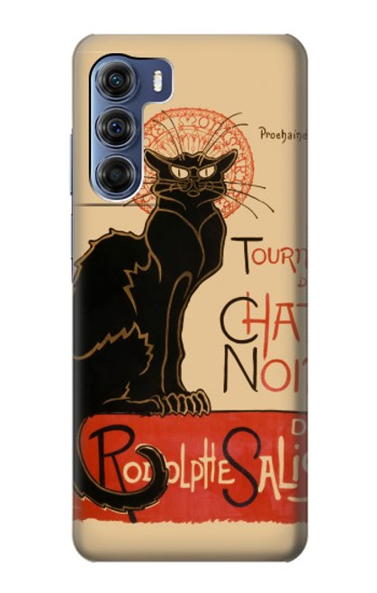 W2739 Chat Noir Black Cat Vintage Hard Case and Leather Flip Case For Motorola Edge S30