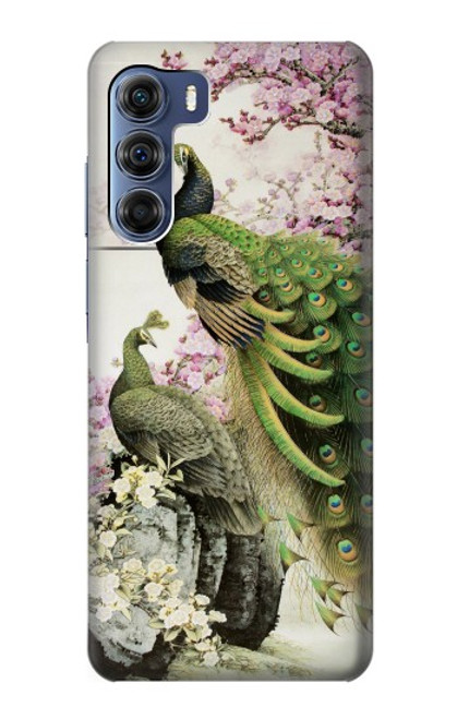 W2773 Peacock Chinese Brush Painting Hard Case and Leather Flip Case For Motorola Edge S30