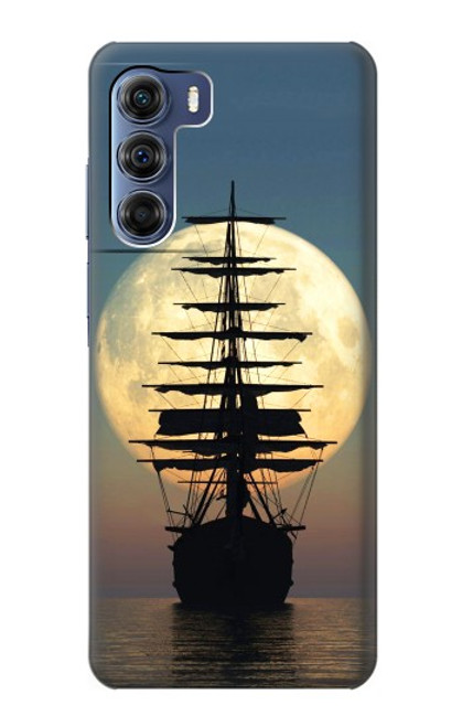 W2897 Pirate Ship Moon Night Hard Case and Leather Flip Case For Motorola Edge S30