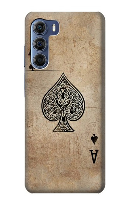 W2928 Vintage Spades Ace Card Hard Case and Leather Flip Case For Motorola Edge S30