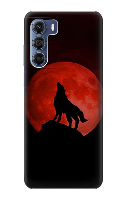 W2955 Wolf Howling Red Moon Hard Case and Leather Flip Case For Motorola Edge S30