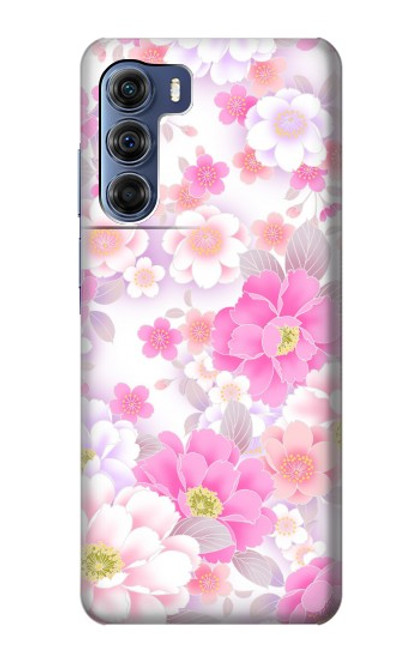 W3036 Pink Sweet Flower Flora Hard Case and Leather Flip Case For Motorola Edge S30