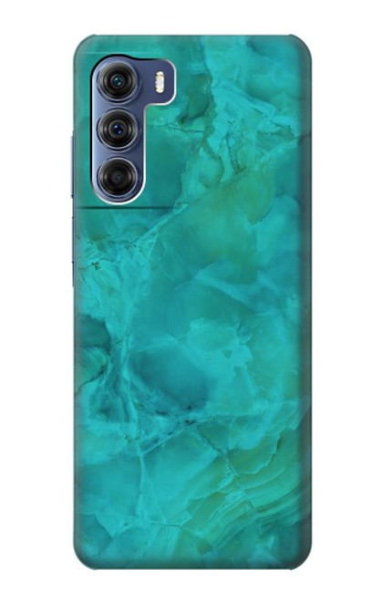 W3147 Aqua Marble Stone Hard Case and Leather Flip Case For Motorola Edge S30