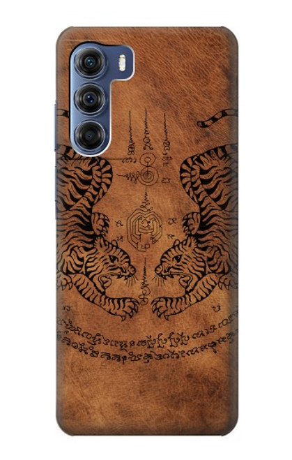 W3209 Sak Yant Twin Tiger Hard Case and Leather Flip Case For Motorola Edge S30