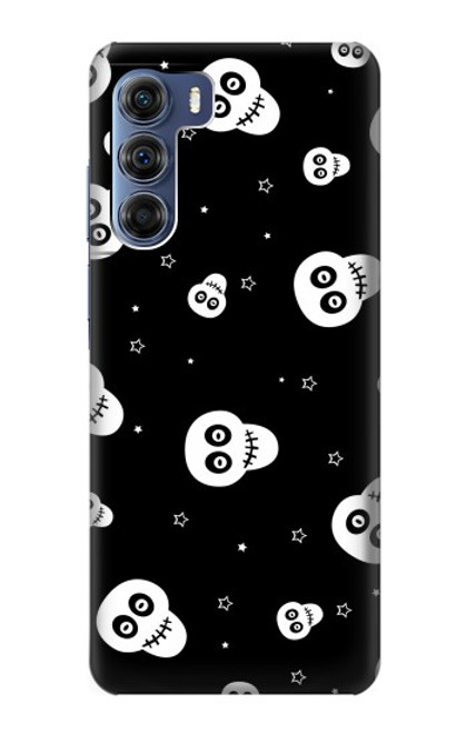 W3261 Smile Skull Halloween Pattern Hard Case and Leather Flip Case For Motorola Edge S30