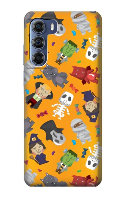 W3275 Cute Halloween Cartoon Pattern Hard Case and Leather Flip Case For Motorola Edge S30