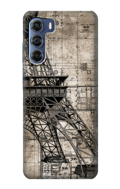 W3416 Eiffel Tower Blueprint Hard Case and Leather Flip Case For Motorola Edge S30