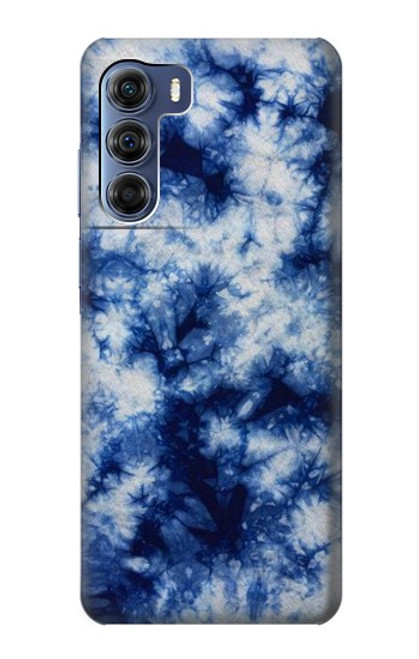 W3439 Fabric Indigo Tie Dye Hard Case and Leather Flip Case For Motorola Edge S30