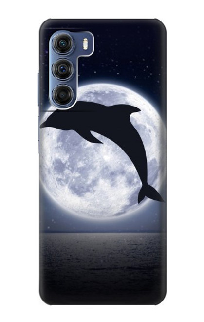 W3510 Dolphin Moon Night Hard Case and Leather Flip Case For Motorola Edge S30