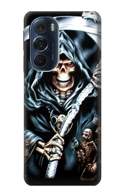 W0295 Grim Reaper Hard Case and Leather Flip Case For Motorola Edge X30