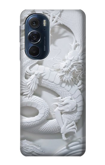 W0386 Dragon Carving Hard Case and Leather Flip Case For Motorola Edge X30