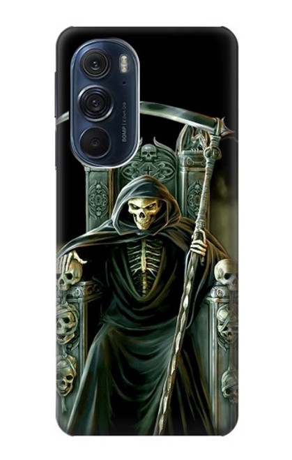 W1024 Grim Reaper Skeleton King Hard Case and Leather Flip Case For Motorola Edge X30